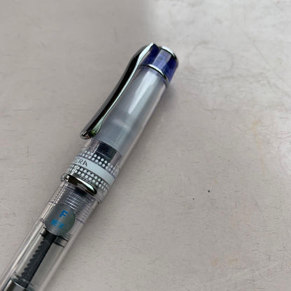 Pilot Prella fountain pen in transparent blue with fine nib and Converter 50 from the Colorful Aoi series