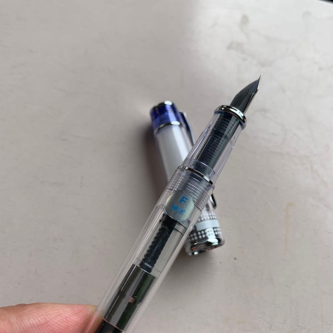 Pilot Prella fountain pen in transparent blue with fine nib and Converter 50 from the Colorful Aoi series