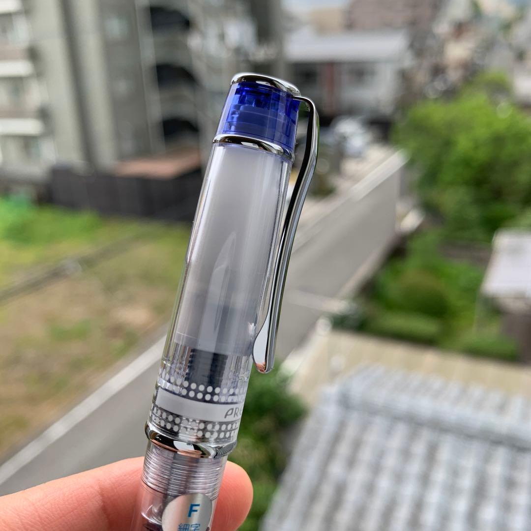 Pilot Prella fountain pen in transparent blue with fine nib and Converter 50 from the Colorful Aoi series