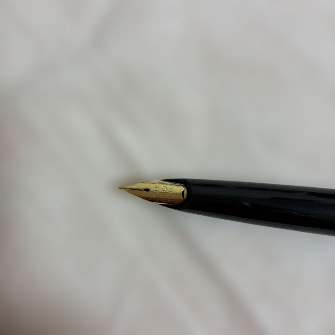 Pilot Elite fountain pen with 18K gold tip featuring black and gold design