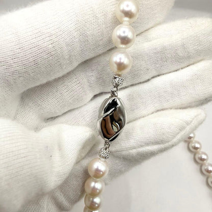 Yamato Akoya 7mm white and pink luster pearl necklace approximately 43 cm length for formal occasions