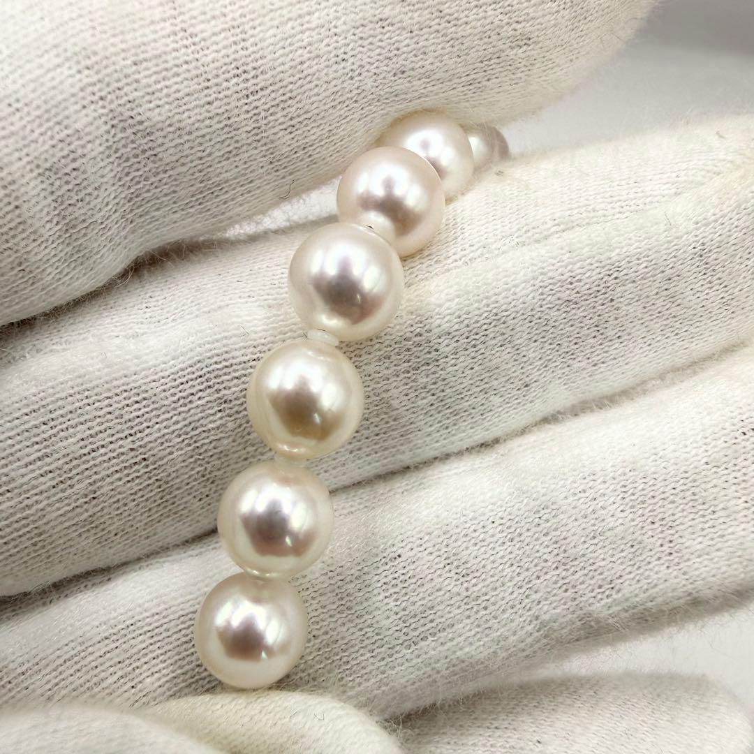 Yamato Akoya 7mm white and pink luster pearl necklace approximately 43 cm length for formal occasions