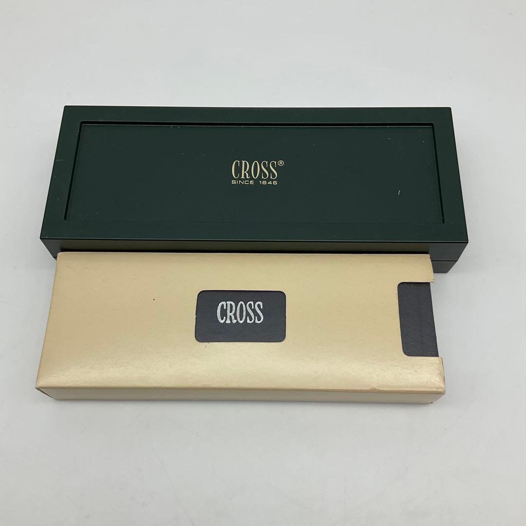 CROSS Ballpoint Pen and Sharp Pencil Set 10_16 in navy and gold color with black ink and silver finish