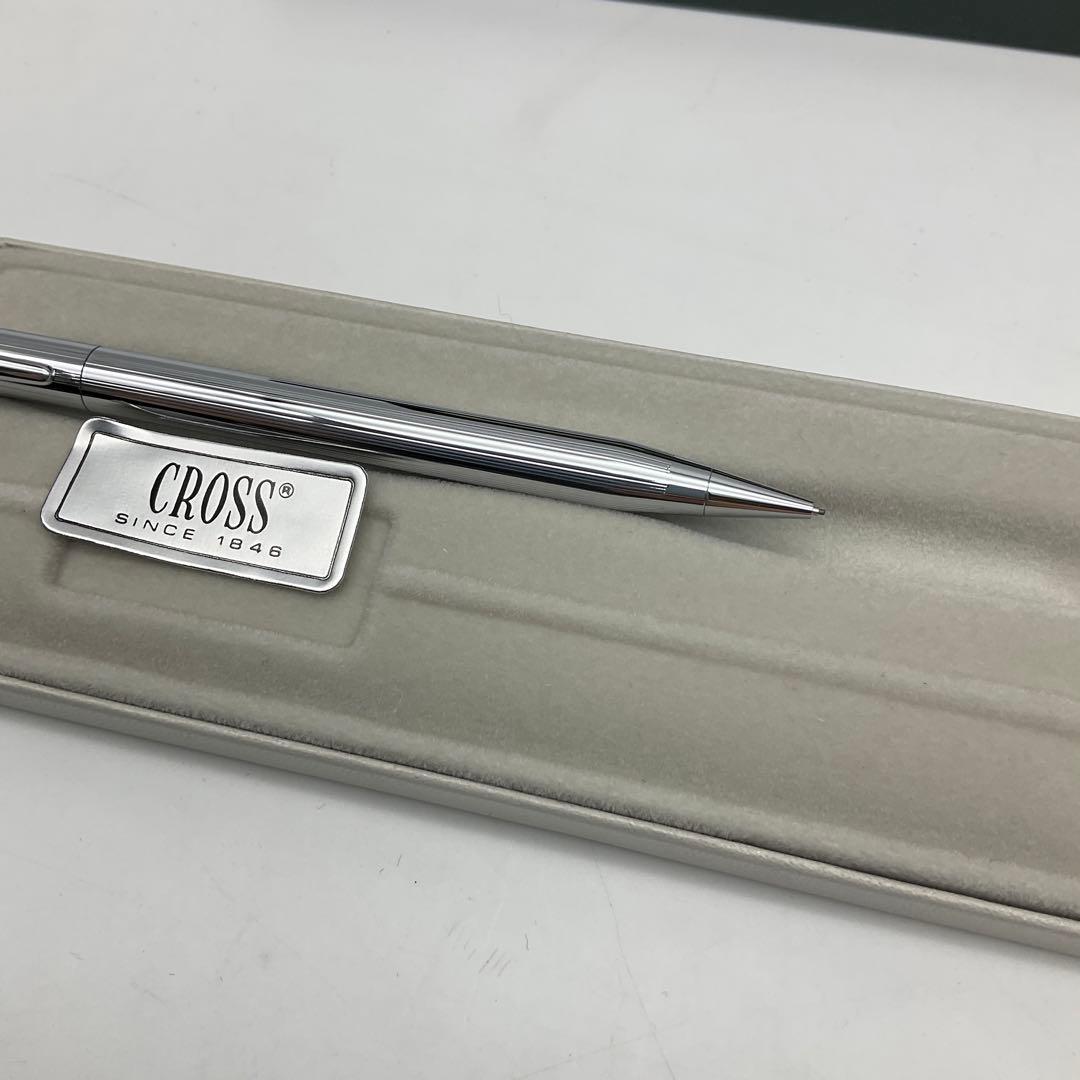CROSS Ballpoint Pen and Sharp Pencil Set 10_16 in navy and gold color with black ink and silver finish