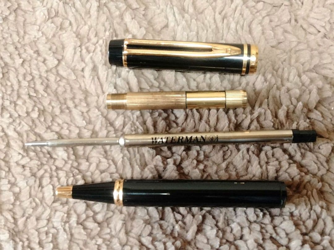 Waterman ballpoint pen in classic design with shiny metal finish and no major scratches