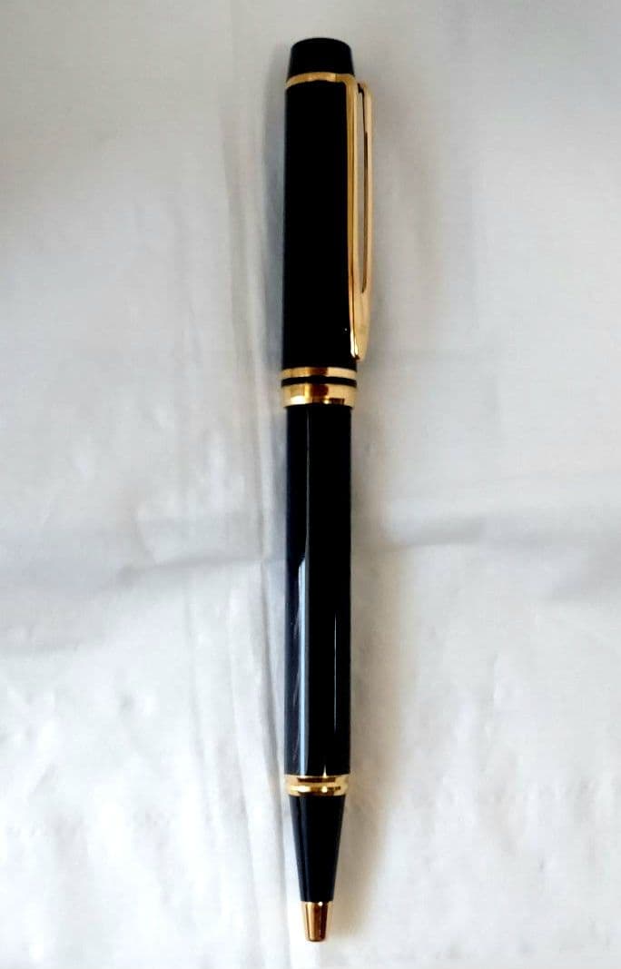 Waterman ballpoint pen in classic design with shiny metal finish and no major scratches