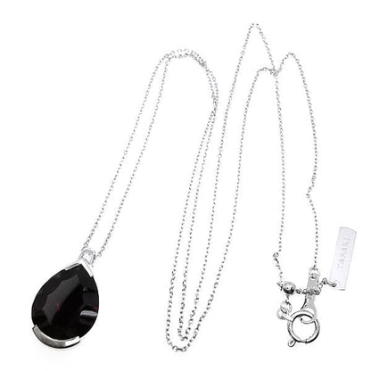 Tasaki K18 white gold Lumino necklace with garnet stone pendant and 55 cm chain