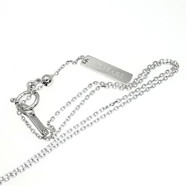 Tasaki K18 white gold Lumino necklace with garnet stone pendant and 55 cm chain