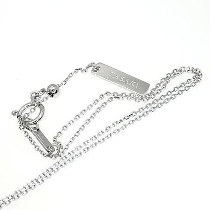 Tasaki K18 white gold Lumino necklace with garnet stone pendant and 55 cm chain