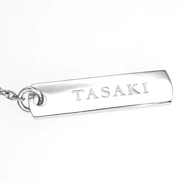 Tasaki K18 white gold Lumino necklace with garnet stone pendant and 55 cm chain