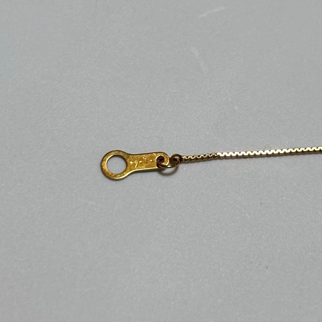 Agete K18 yellow gold single diamond necklace with 0.05ct diamond, 40cm adjustable length