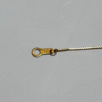 Agete K18 yellow gold single diamond necklace with 0.05ct diamond, 40cm adjustable length
