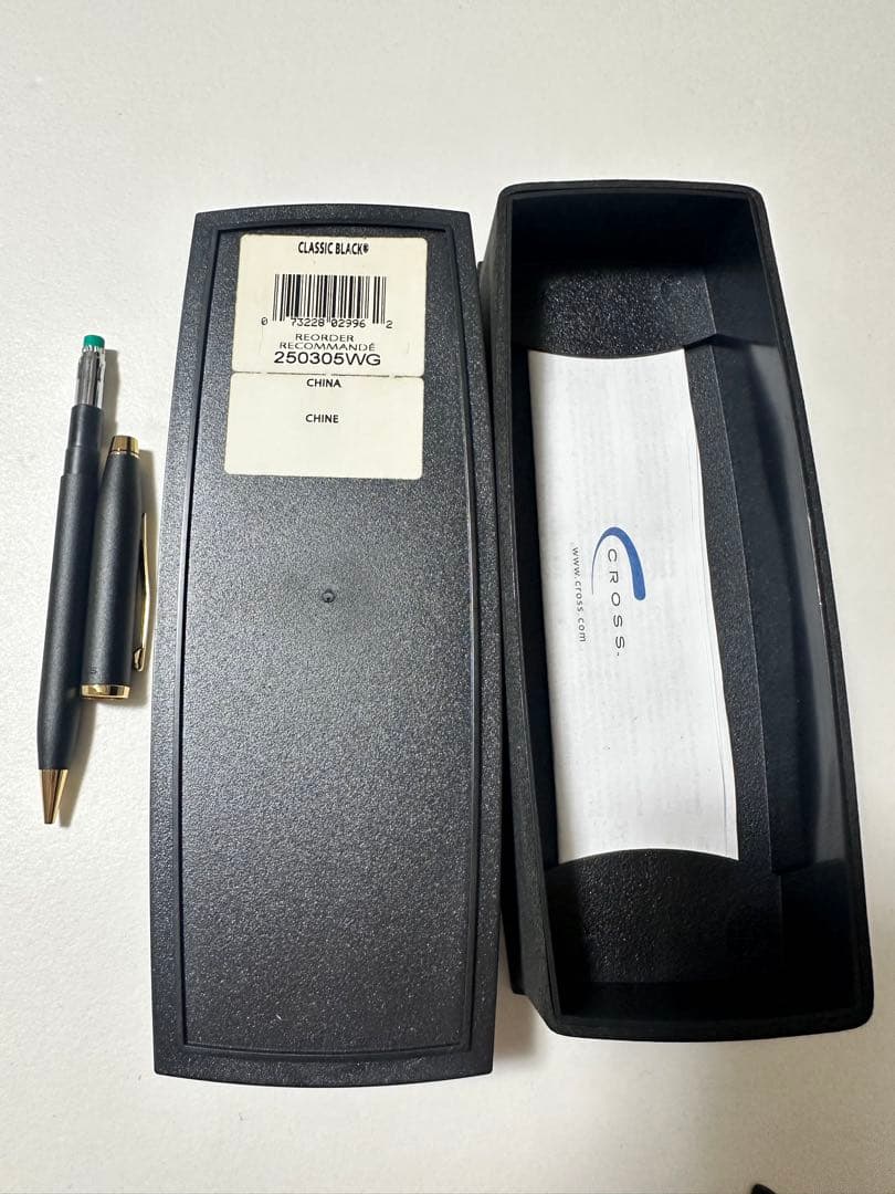 CROSS mechanical pencil in black with gold metal fittings and slight case aging