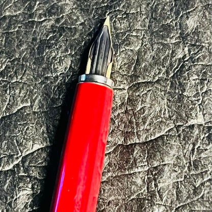 Two Pilot 14K U Fountain Pens from 1974 with fine nib size shown side by side