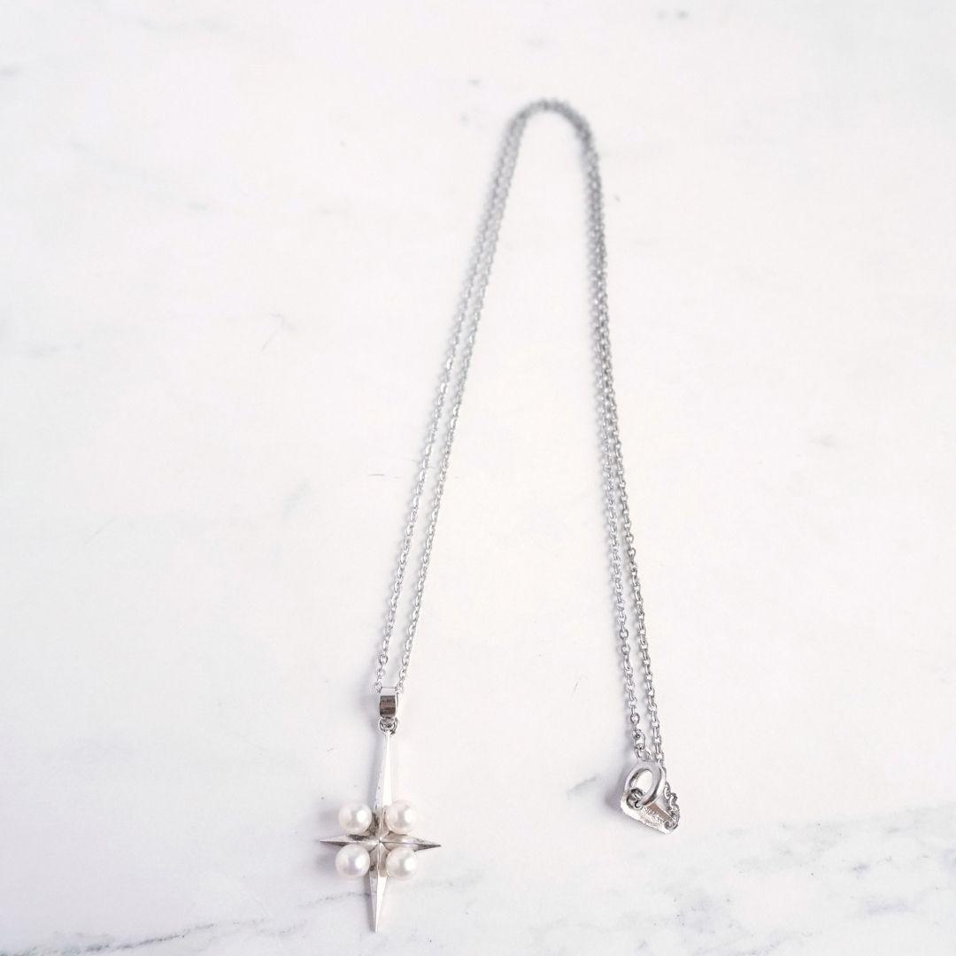 Mikimoto Akoya Pearl Necklace with silver chain and 15x28mm pearl pendant