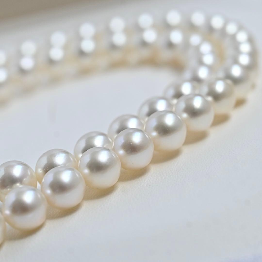 Hanadama Kasaki Akoya pearl necklace and earrings set with 7mm pearls and K14 white gold