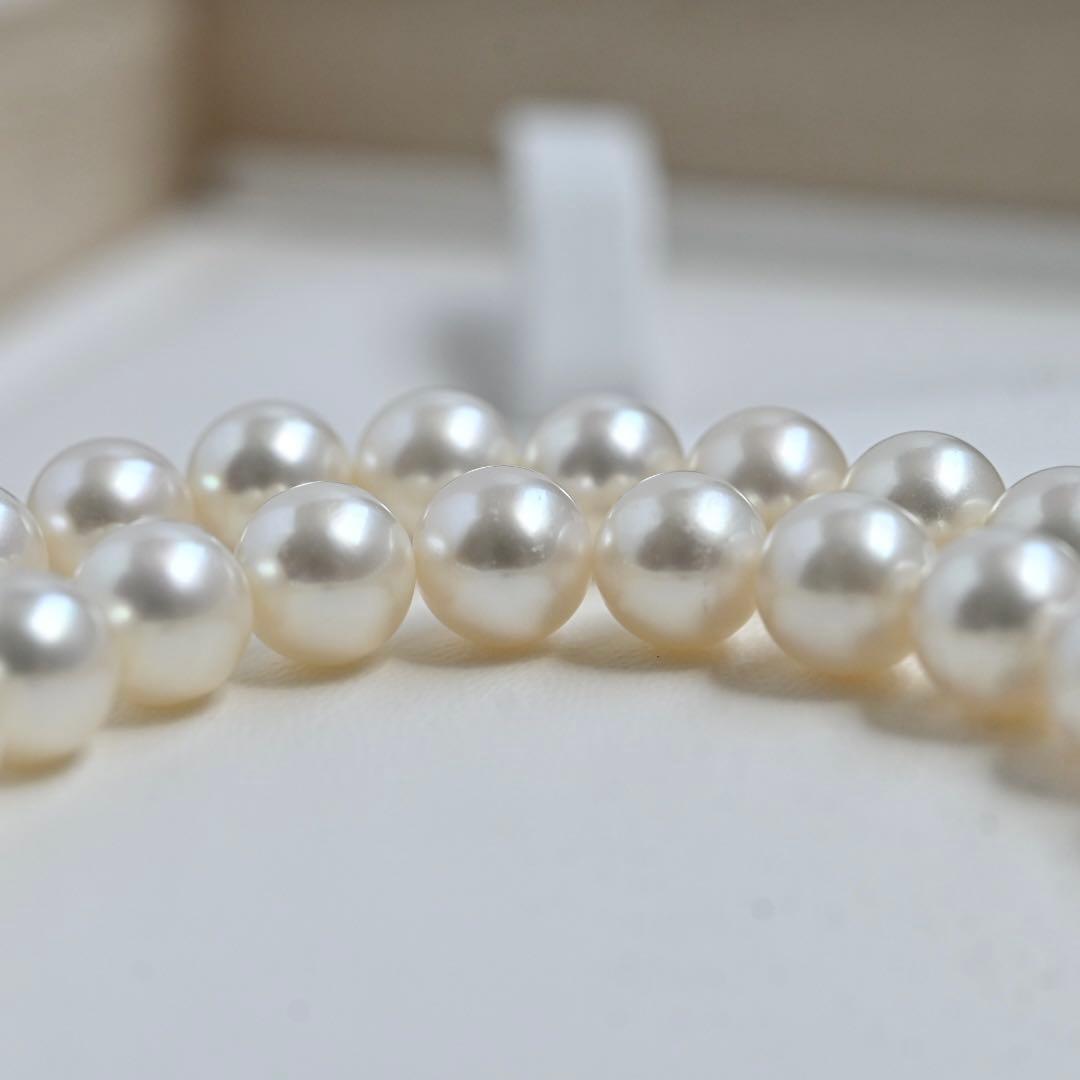 Hanadama Kasaki Akoya pearl necklace and earrings set with 7mm pearls and K14 white gold