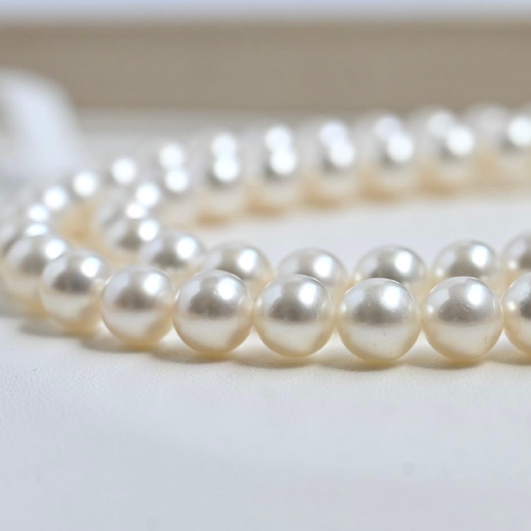 Hanadama Kasaki Akoya pearl necklace and earrings set with 7mm pearls and K14 white gold