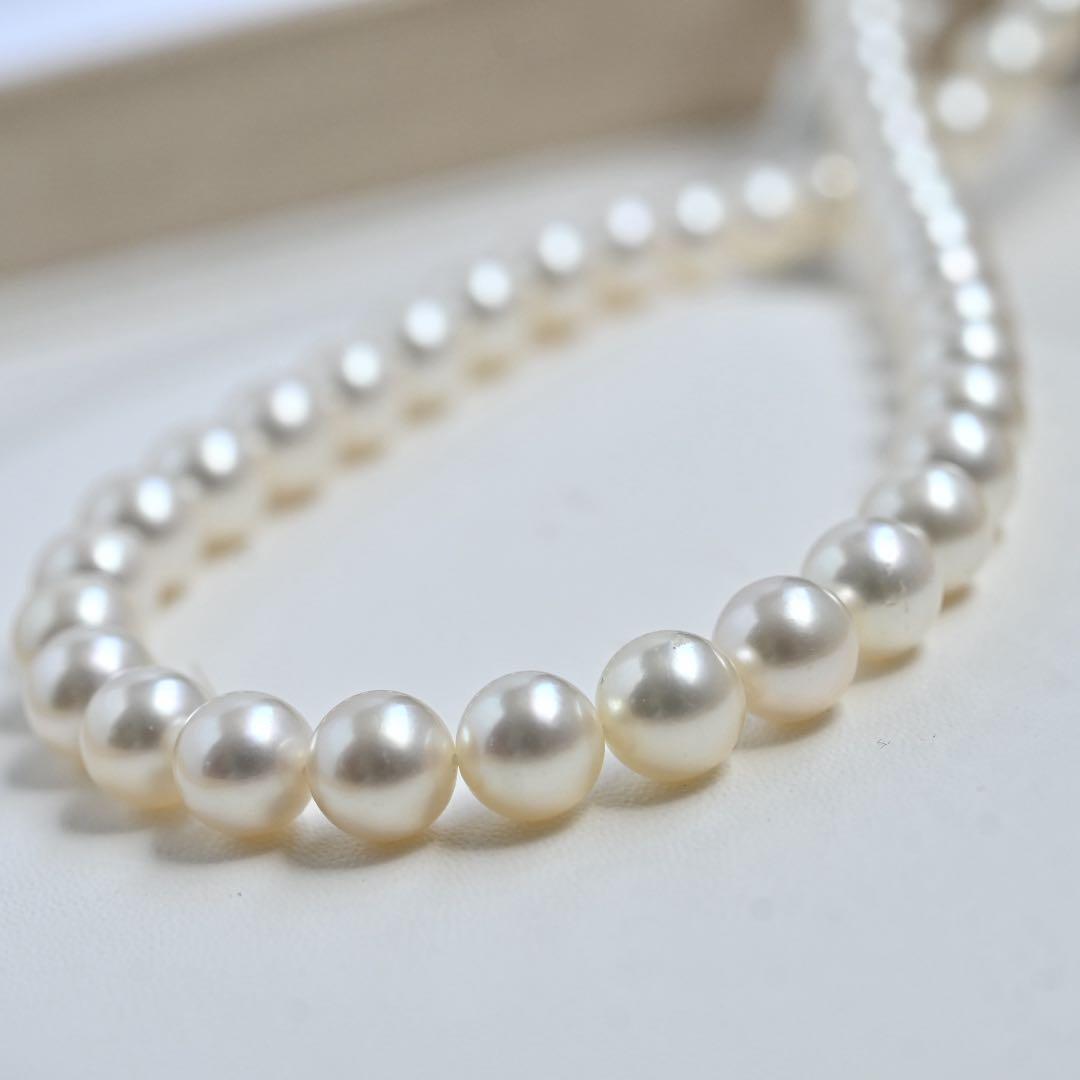 Hanadama Kasaki Akoya pearl necklace and earrings set with 7mm pearls and K14 white gold