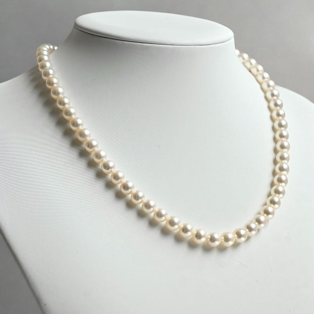 Hanadama Kasaki Akoya pearl necklace and earrings set with 7mm pearls and K14 white gold