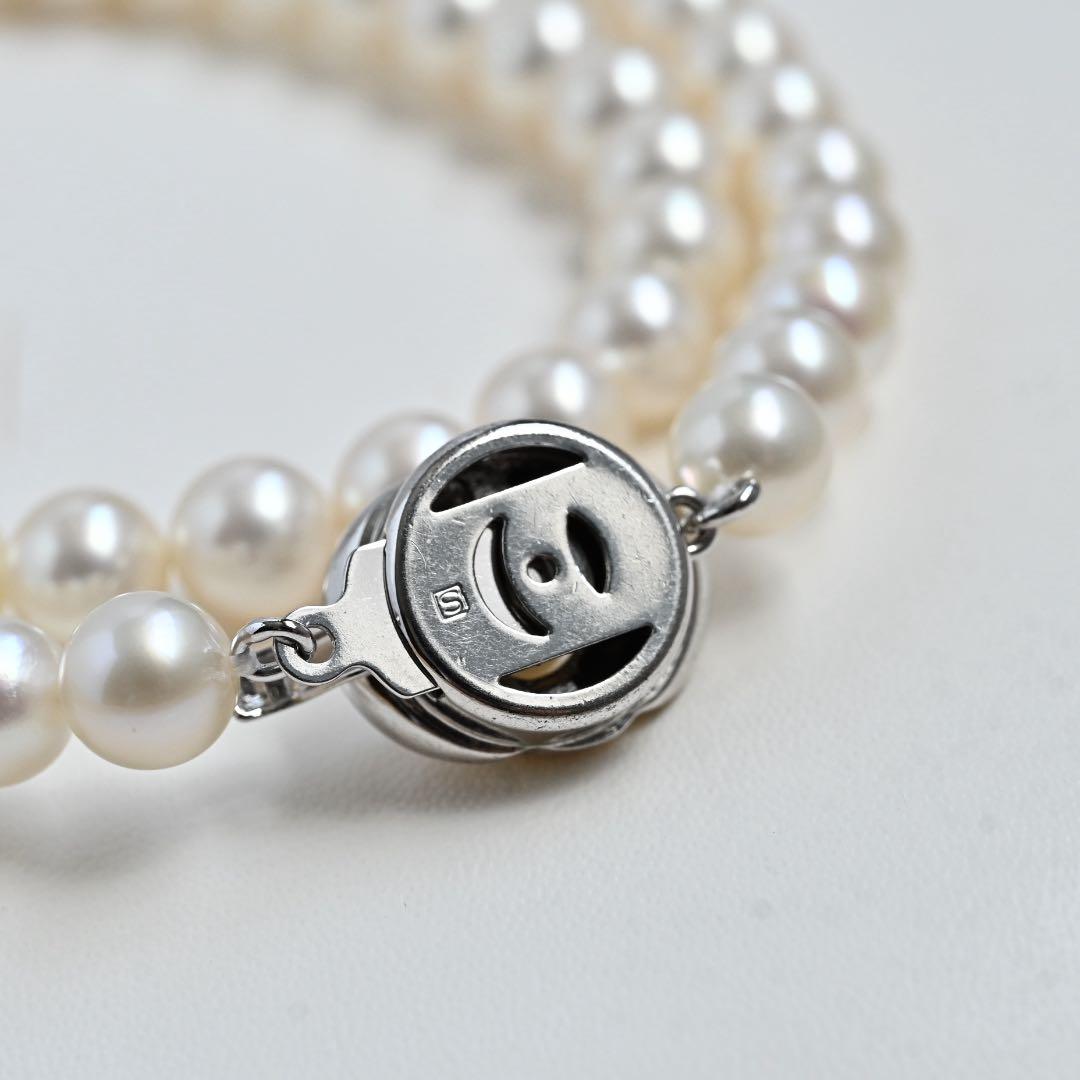Hanadama Kasaki Akoya pearl necklace and earrings set with 7mm pearls and K14 white gold
