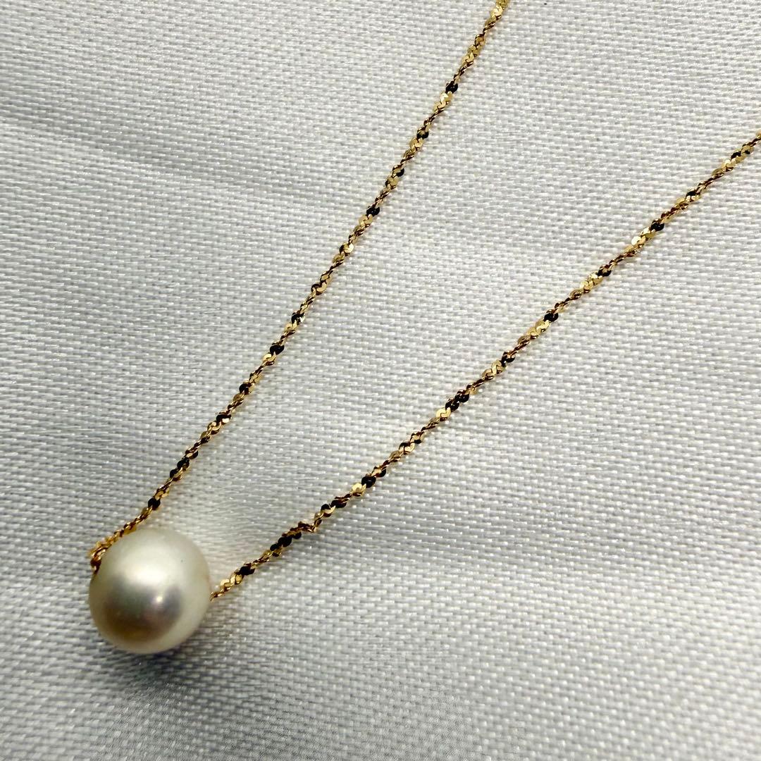 K18 750 Akoya Pearl Necklace with 6.6mm pearls on a 39cm gold chain