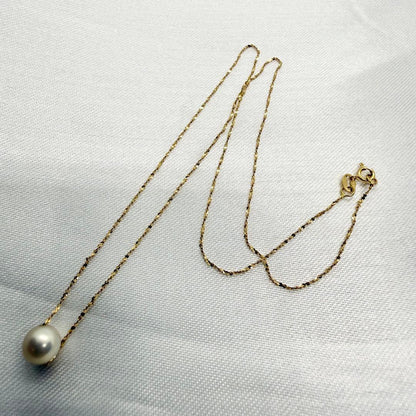 K18 750 Akoya Pearl Necklace with 6.6mm pearls on a 39cm gold chain