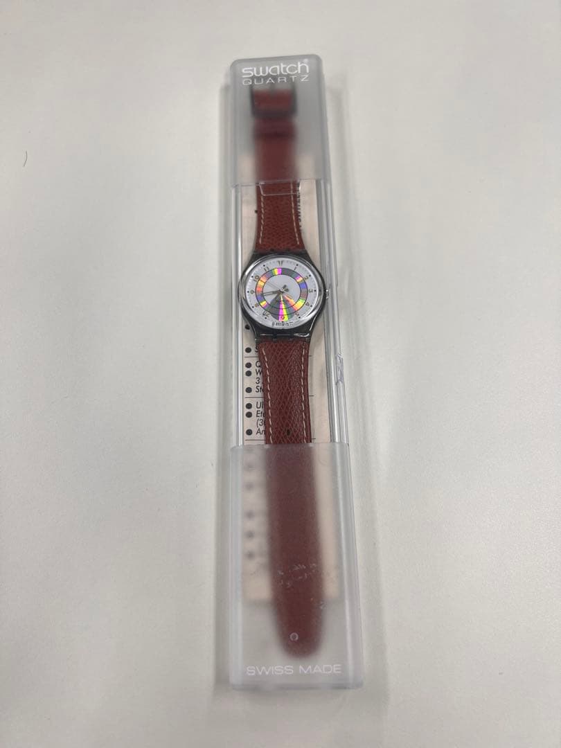 swatch Big Bold Brown Leather Analog Men's — Japanese
