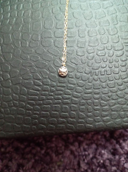 Agete Diamond Necklace Gold Chain made of 18 karat gold with delicate scattered small diamonds design