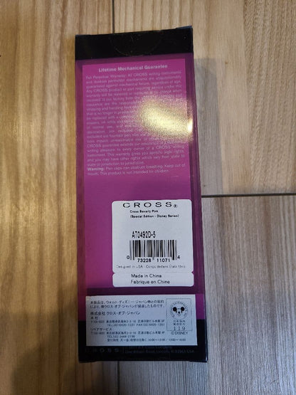 Pink CROSS mini ballpoint pen featuring Disney Mickey and Minnie design with original packaging