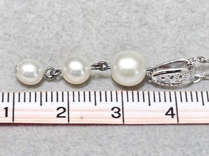 Tasaki Pearl three-row pearl silver necklace 43579 measuring about 42 centimeters