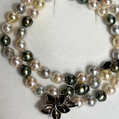 Akoya pearl necklace featuring round 7.0-7.5mm pearls on a 50.5cm strand