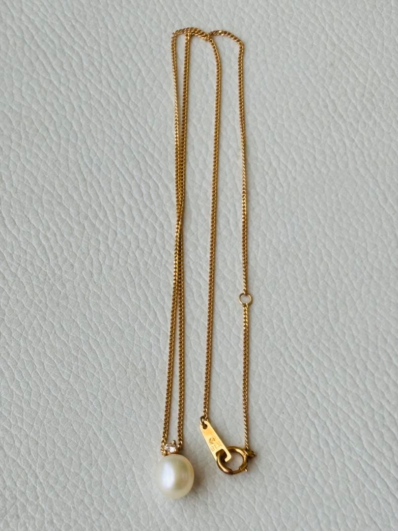 Tasaki People K18 diamond pearl necklace with 0.04 model number and 40 cm chain length