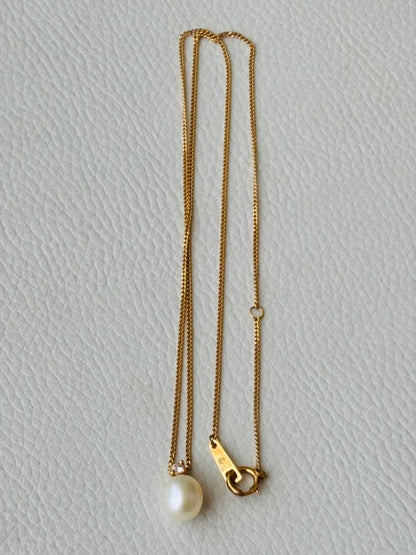 Tasaki People K18 diamond pearl necklace with 0.04 model number and 40 cm chain length
