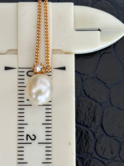 Tasaki People K18 diamond pearl necklace with 0.04 model number and 40 cm chain length