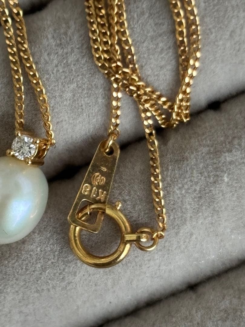 Tasaki People K18 diamond pearl necklace with 0.04 model number and 40 cm chain length