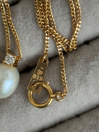 Tasaki People K18 diamond pearl necklace with 0.04 model number and 40 cm chain length