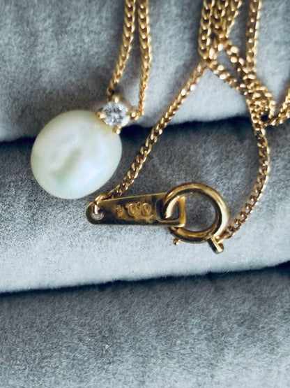 Tasaki People K18 diamond pearl necklace with 0.04 model number and 40 cm chain length