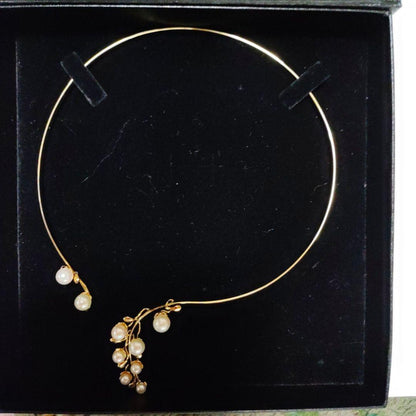gstv SV Akoya Pearl choker-type necklace 42 cm length with white pearls on a silver chain