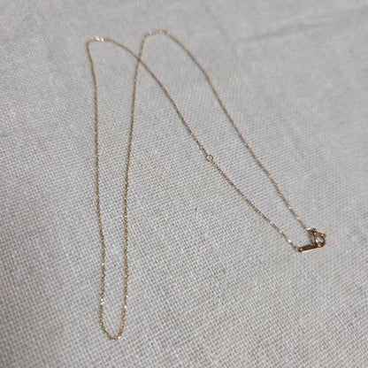 agete K18YG yellow gold basic necklace chain 45cm length displayed on white background