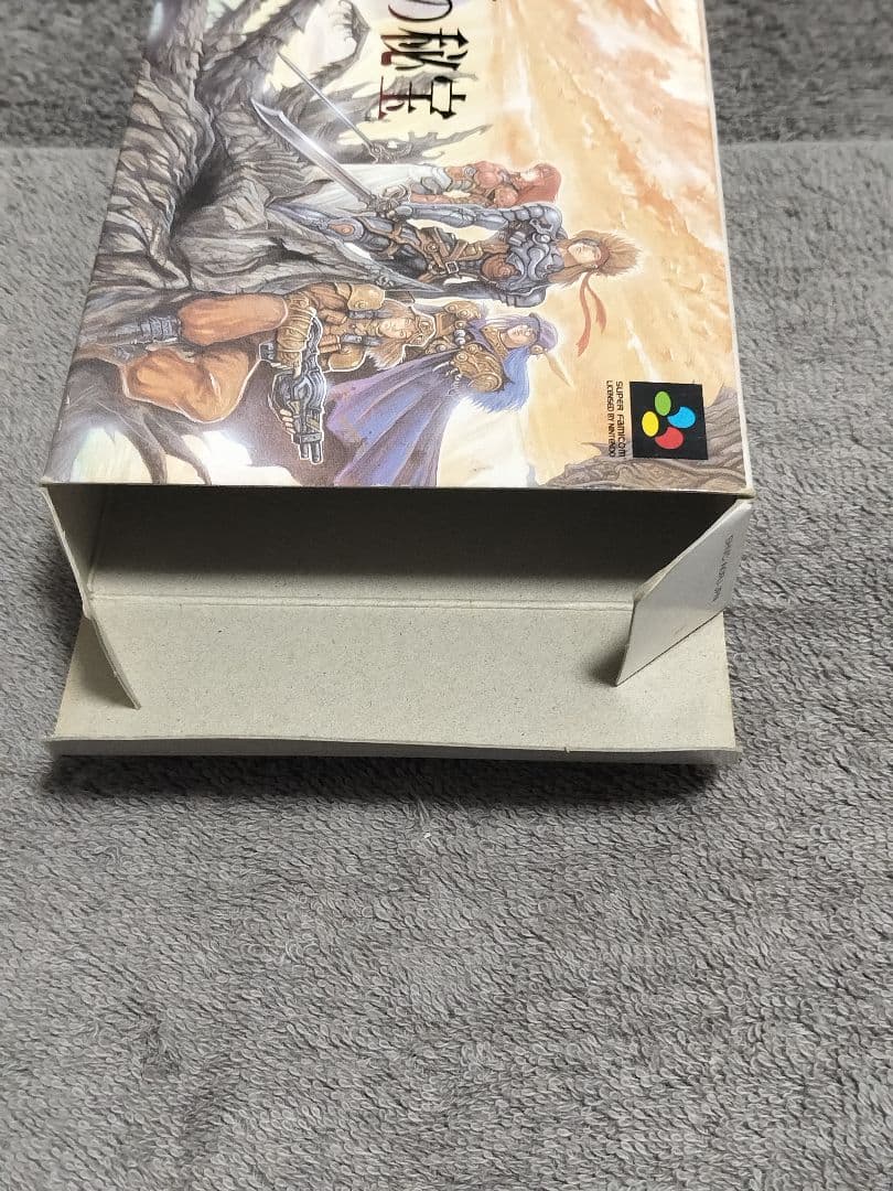Rudora no Hihou SNES game cartridge with original box and instruction manual