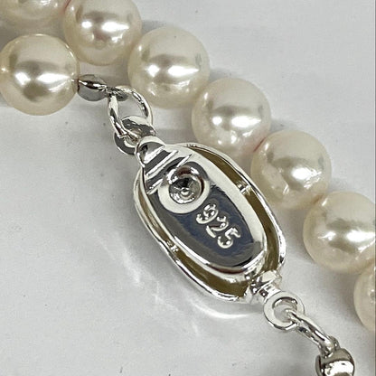 Baby pearl necklace featuring 5mm white Akoya pearls measuring 41 cm with 925刻印 clasp