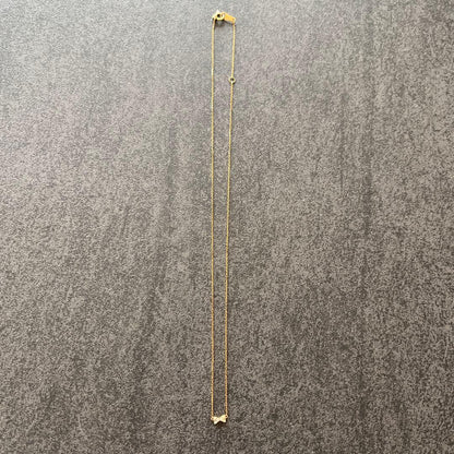 Agete K18 yellow gold ribbon necklace with pavé diamonds 0.03 carat on a 40 cm chain