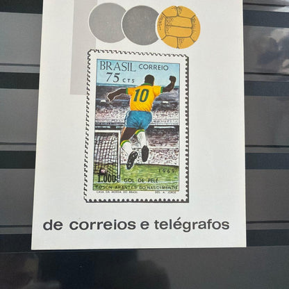 Pelé Soccer Stamp 75 Cent 1969 Stamp 1000 Goals Commemorative — Japanese