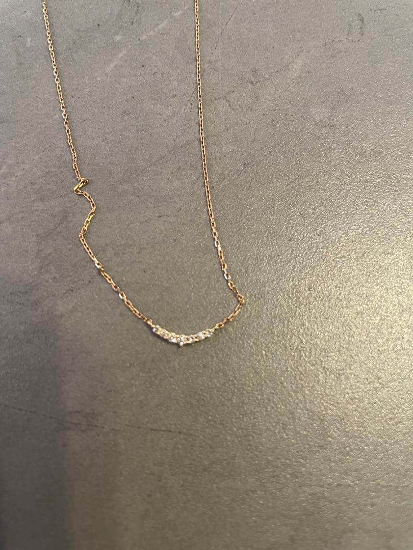agete Diamond Necklace in K10 gold with 0.05ct diamond pendant