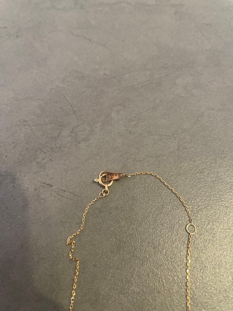 agete Diamond Necklace in K10 gold with 0.05ct diamond pendant