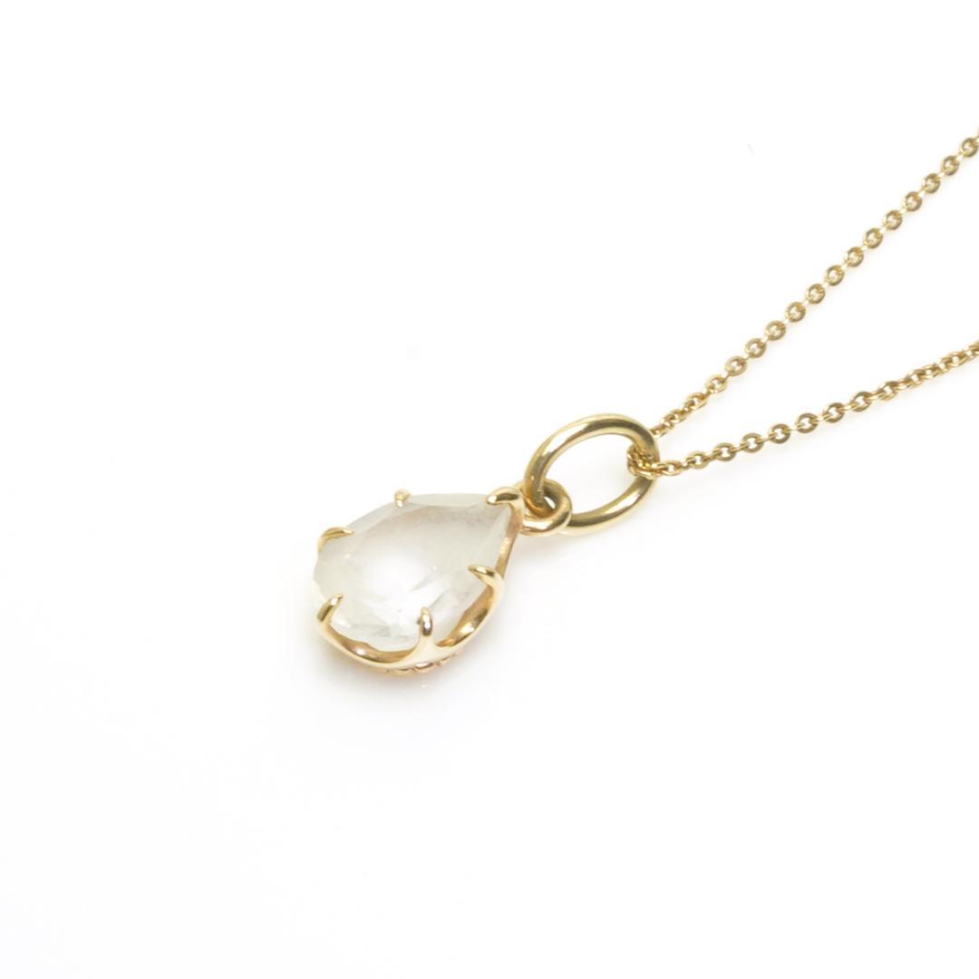 Agete K10 Drop Necklace weighing 2.2g with 0.7cm top width and 1.2cm top height on 50cm chain