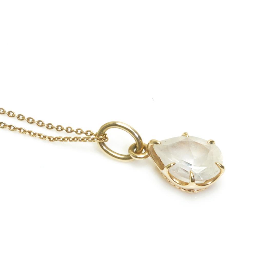 Agete K10 Drop Necklace weighing 2.2g with 0.7cm top width and 1.2cm top height on 50cm chain