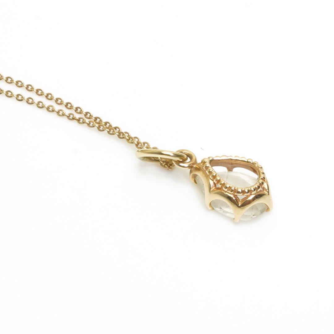 Agete K10 Drop Necklace weighing 2.2g with 0.7cm top width and 1.2cm top height on 50cm chain