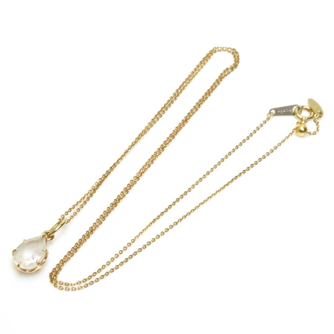 Agete K10 Drop Necklace weighing 2.2g with 0.7cm top width and 1.2cm top height on 50cm chain